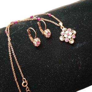 Copper tone jewelry set